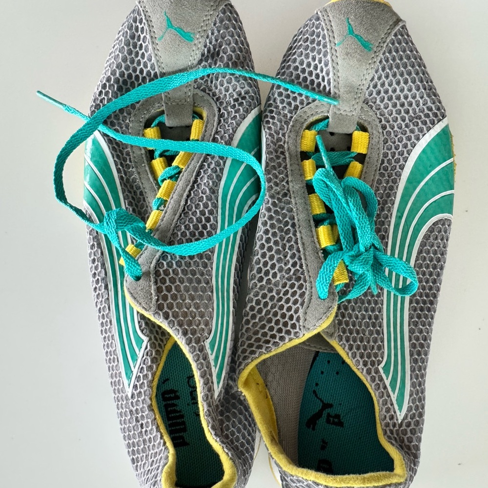 Puma Women's Gray and Teal Athletic Shoes